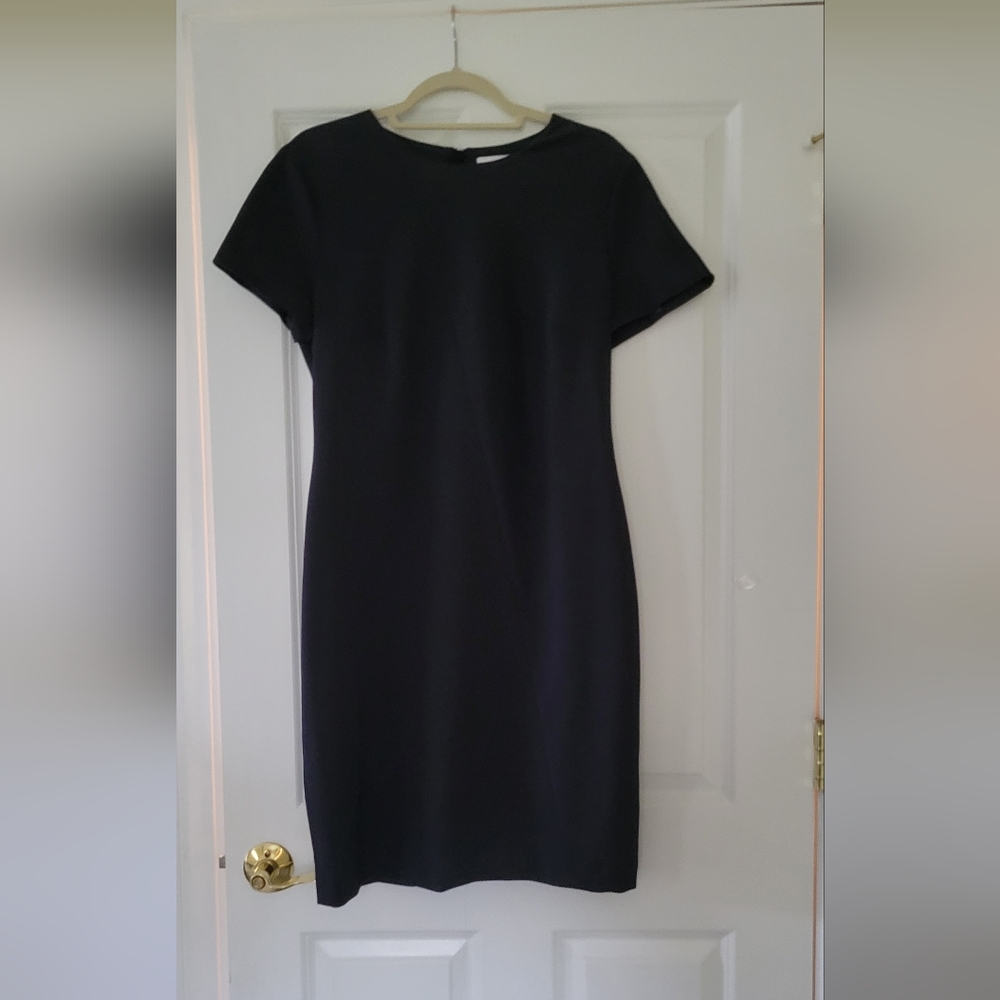 Hugo Boss Navy Blue Textured Knit Dress Size 10